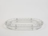 clear acrylic oval tray with handles
