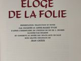 an image of a book with the title eloc de la folie written in red