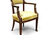 an image of a wooden chair with yellow upholstered upholstered upholstered upholstered up