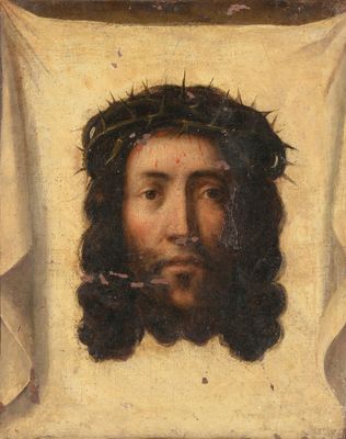 une image représentant un tableau de Jésus portant une couronne d'épines sur la tête