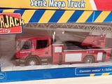 two boxes of toys that include a fire truck and a firetruck