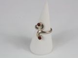 sterling silver ring with garnets and garnets on it