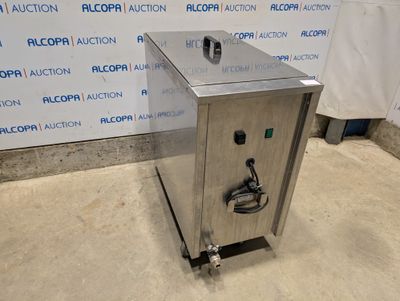 an image of a stainless steel counter top with a water dispenser