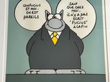 une image représentant un chat de bande dessinée portant un costume et une cravate