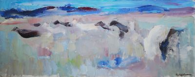 Paul DAXHELET (1905–1993), Les Chevaux, huile sur toile. Sur… - Photo 1