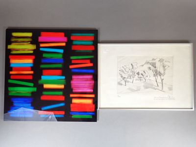 Lot de 2 œuvres école du XX-XIXème siècle comprenant : - Arb…