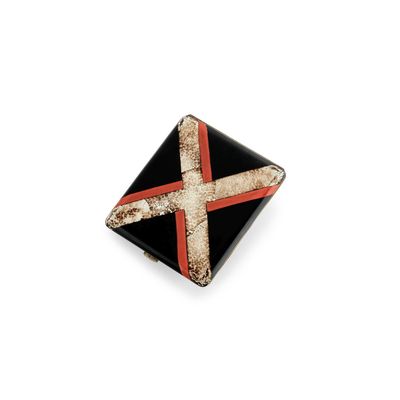 AnnÉES 1925 ÉTui À Cigarettes Laque Noire Cquille D'Oeuf ET …