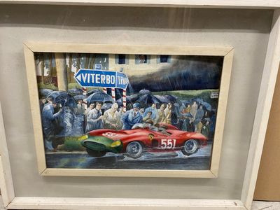 DION PEARS (1929-1985) Ferrari n°551 en course sur la pluie