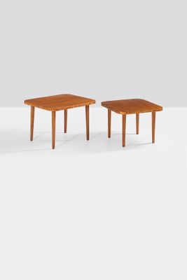 pair of mid century danish teak side tables