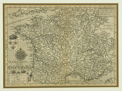 Carte géographique "Gallica miliaria parva communia et Magna…