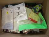 a cardboard box filled with a lot of items