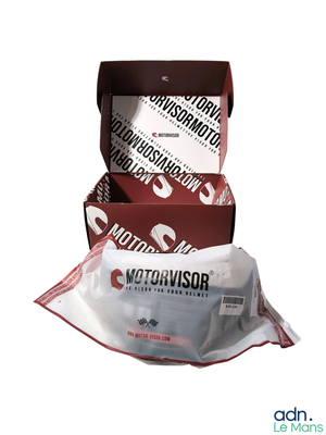 a box of motorvision on a white background