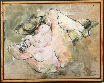an oil painting of a woman holding a baby in her arms