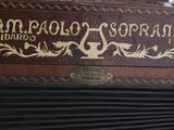 a close up of a musical instrument on a table