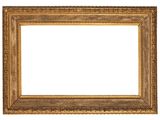 an old gold picture frame on a white background