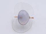 lavender agite and diamond ring in 14k yellow gold