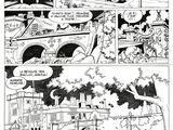a page from a comic strip with a cartoon of a man in a car