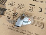 a piece of paper that has been torn off of