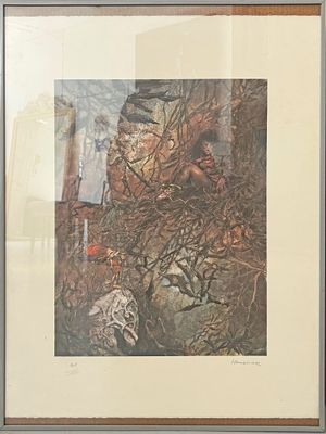 René HAUSMAN Laïyna Impression sur papier signée au crayon e…