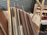 a pile of cardboard sitting on a table in a warehouse