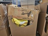 several boxes of bananas are stacked on top of each other in a warehouse