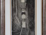 an image of a black and white drawing of a staircase