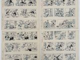 un ensemble de quatre pages de bandes dessinées datant des années 1950