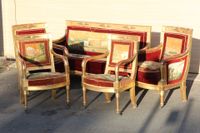 Partie de mobilier de salon en bois stuqué doré comprenant u… (photo 5)