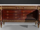 a marble top cabinet with a marble top on it