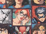 a bunch of comic characters with different faces on them