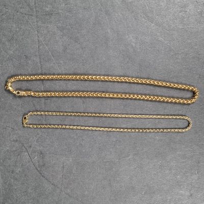 Lot de 2 colliers en métal doré à mailles entrelacées, fermo…