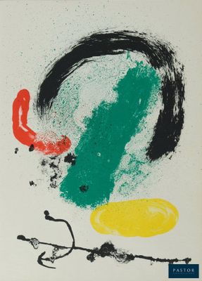 une image représentant un tableau sur lequel figure un objet vert, jaune et rouge