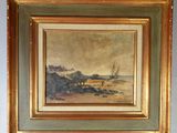 an image of a painting of a boat on the water
