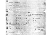 an old black and white photo of a document with a stamp on it