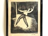 framed picture of a woman in tights dancing in a room