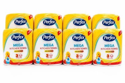 Lot de 8 gros rouleaux essuies tout perfect 3 pli extra