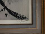 a picture of a black and white drawing of a bird