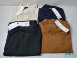three pairs of men ' s polo shirts and a pair of men ' s pants