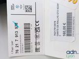 a close up of a ticket with a barcode on it