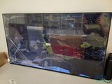 une photo d'un écran de télévision dont la vitre est cassée