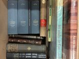 a box full of books that are sitting on a table