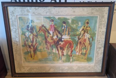 une photo d'un tableau représentant un groupe de personnes à cheval