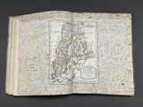 an old book with a map on it