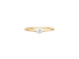 a gold ring with a single diamond on top