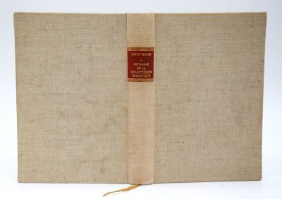 Baron Taylor. Catalogue de la bibliothèque dramatique de feu…