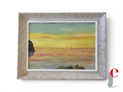 une image d'un tableau représentant un voilier sur l'eau