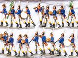 many figurines of soldiers that are in a box