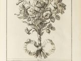 drawing of a bouquet of flowers in a frame with a border