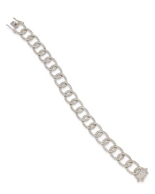 un bracelet à maillons en or blanc serti de diamants
