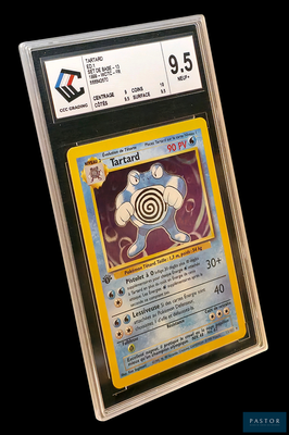 une image d'une carte Pokémon dans un étui en plastique
